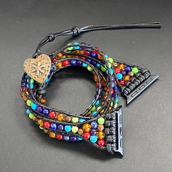 multi color beaded wrap band for Apple watch 41mm - Picture 6 of 7